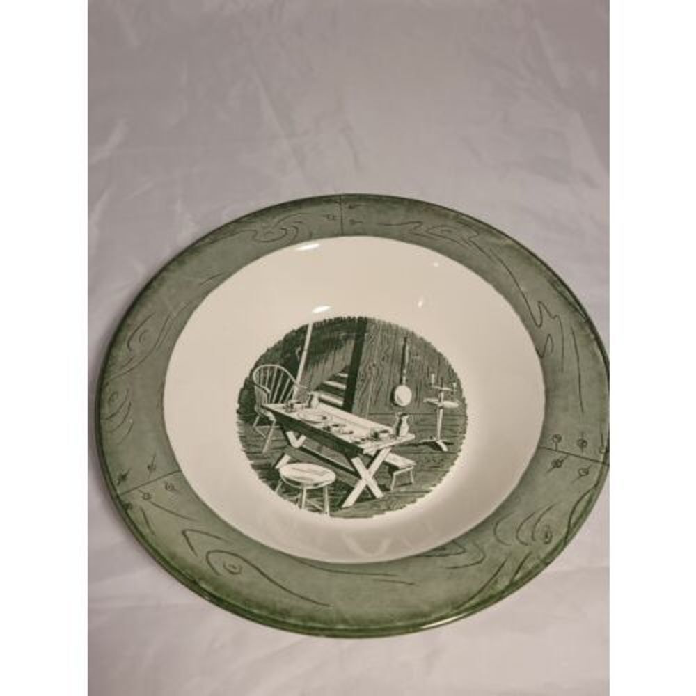 Colonial Homestead by Royal 10" Vegetable Serving Bowl 1950s Vintage Green